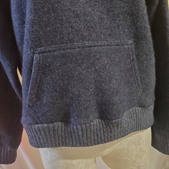 Abercrombie & Fitch Vintage Y2K Wool Blend 1/2 Zip Blue Hooded Sweater Womens L - Picture 8 of 12